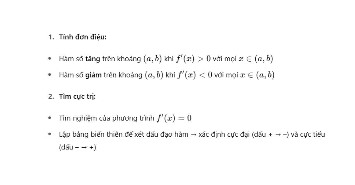 Công thức toán ôn thi tốt nghiệp THPT