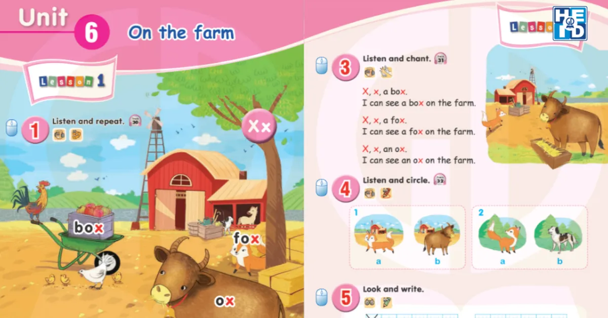 Unit 6 - On the farm từ vựng tiếng anh lớp 2