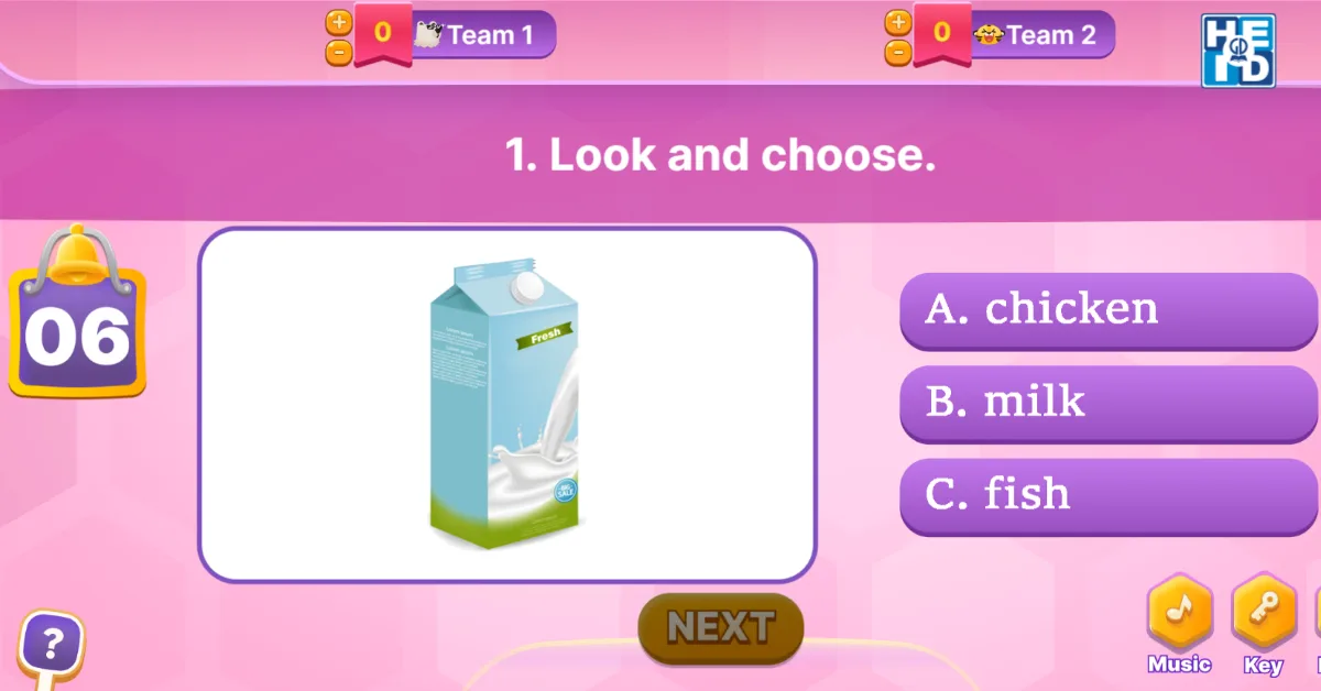 Rung chuông vàng từ vựng - Golden Bell Quiz – Trò chơi từ vựng tiếng anh lớp 1