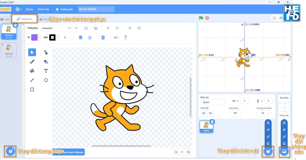 Dự án Game Mèo bắt chim - Lập trình Scratch
