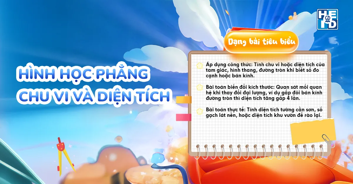 Dạng bài tiêu biểu của hình học phẳng - bài tập toán tư duy lớp 5