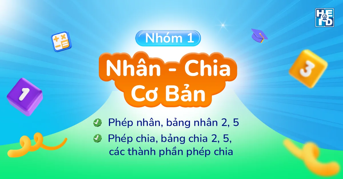 nhân chia cơ bản - bài tập toán lớp 2