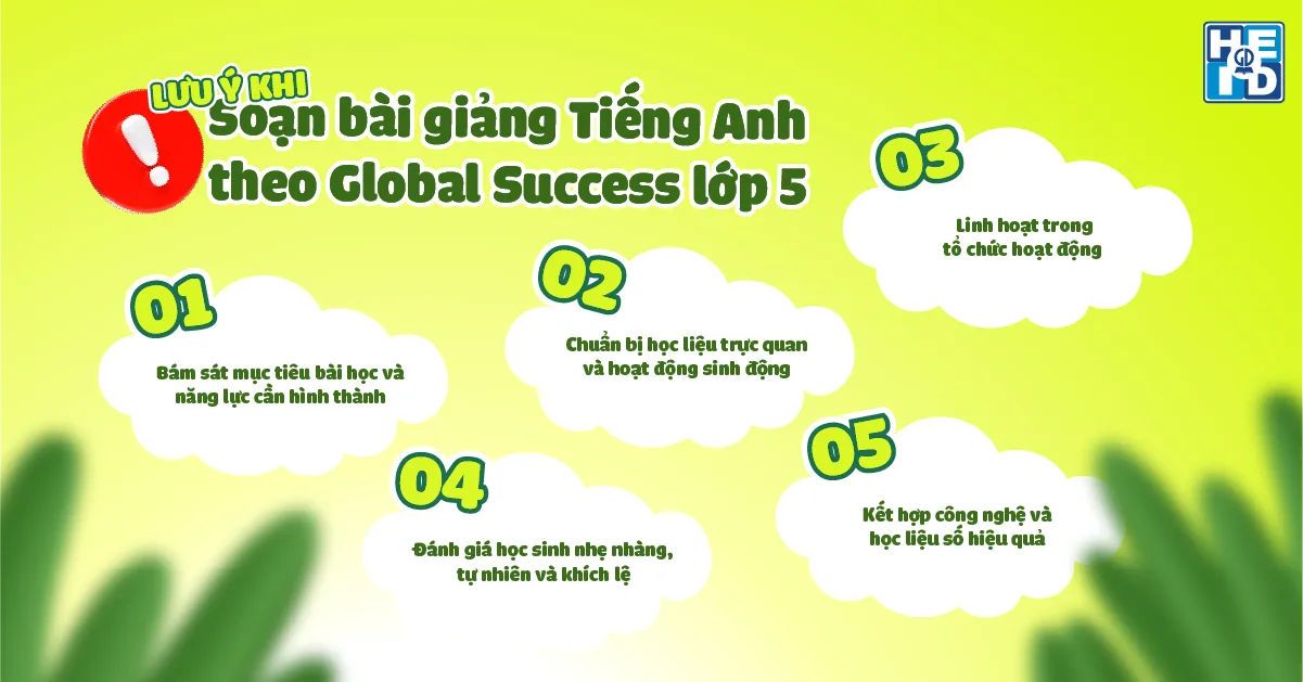 Lưu ý khi soạn bài giảng - Global Success lớp 5