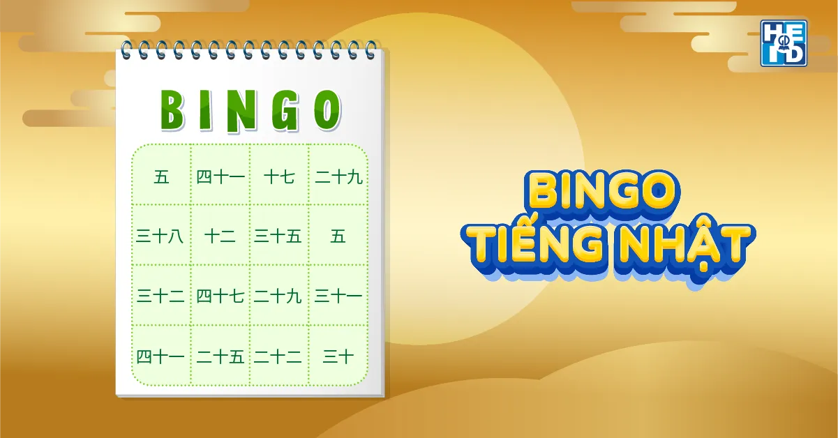 bingo tiếng nhật - từ vựng tiếng nhật lớp 3
