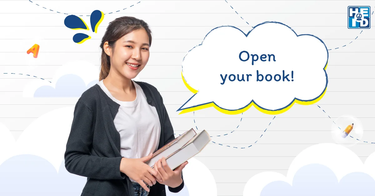 Mẫu câu giao tiếp tiếng Anh dùng khi mở sách – làm bài