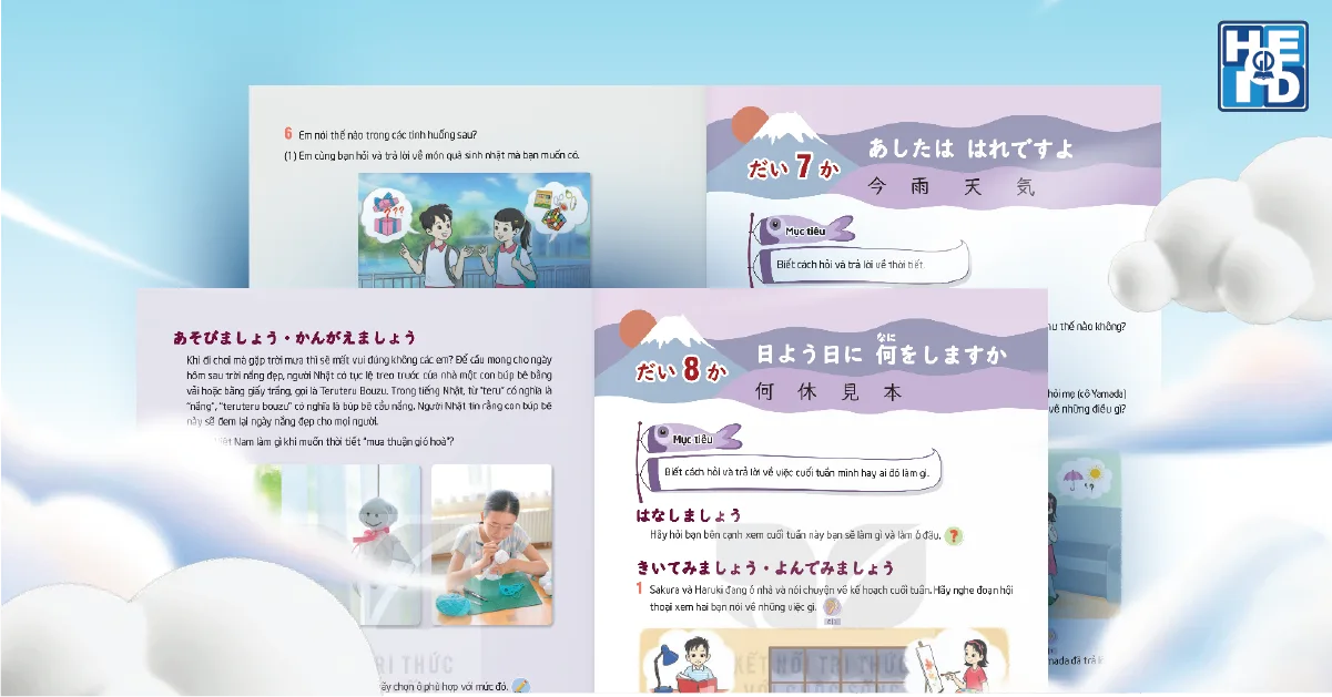 Bài học trong bộ sách Tiếng Nhật lớp 5