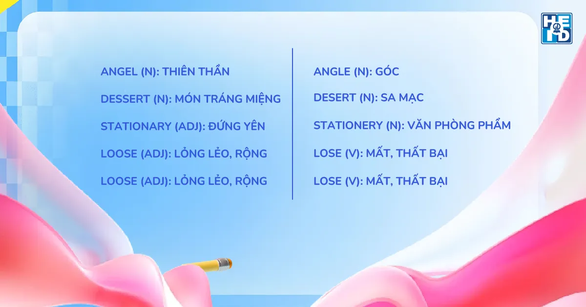 cặp từ tiếng anh dễ nhầm