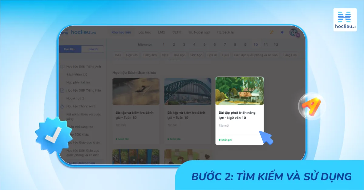 Tìm kiếm và sử dụng học phần lớp - bài tập phát triển năng lực